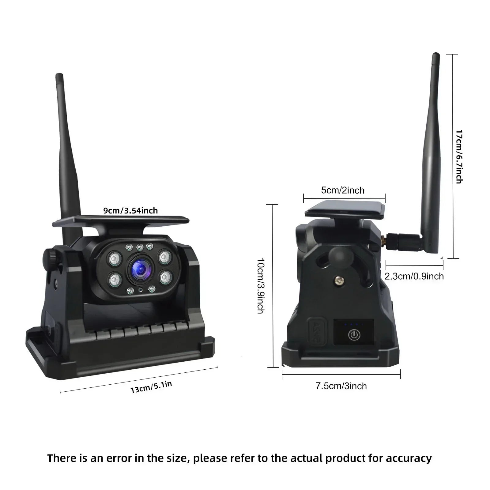 Wireless WiFi Solar Power Magnetic Reverse Backup Camera Mobile Phone iPhone Android With Built-In Battery for Truck Camper