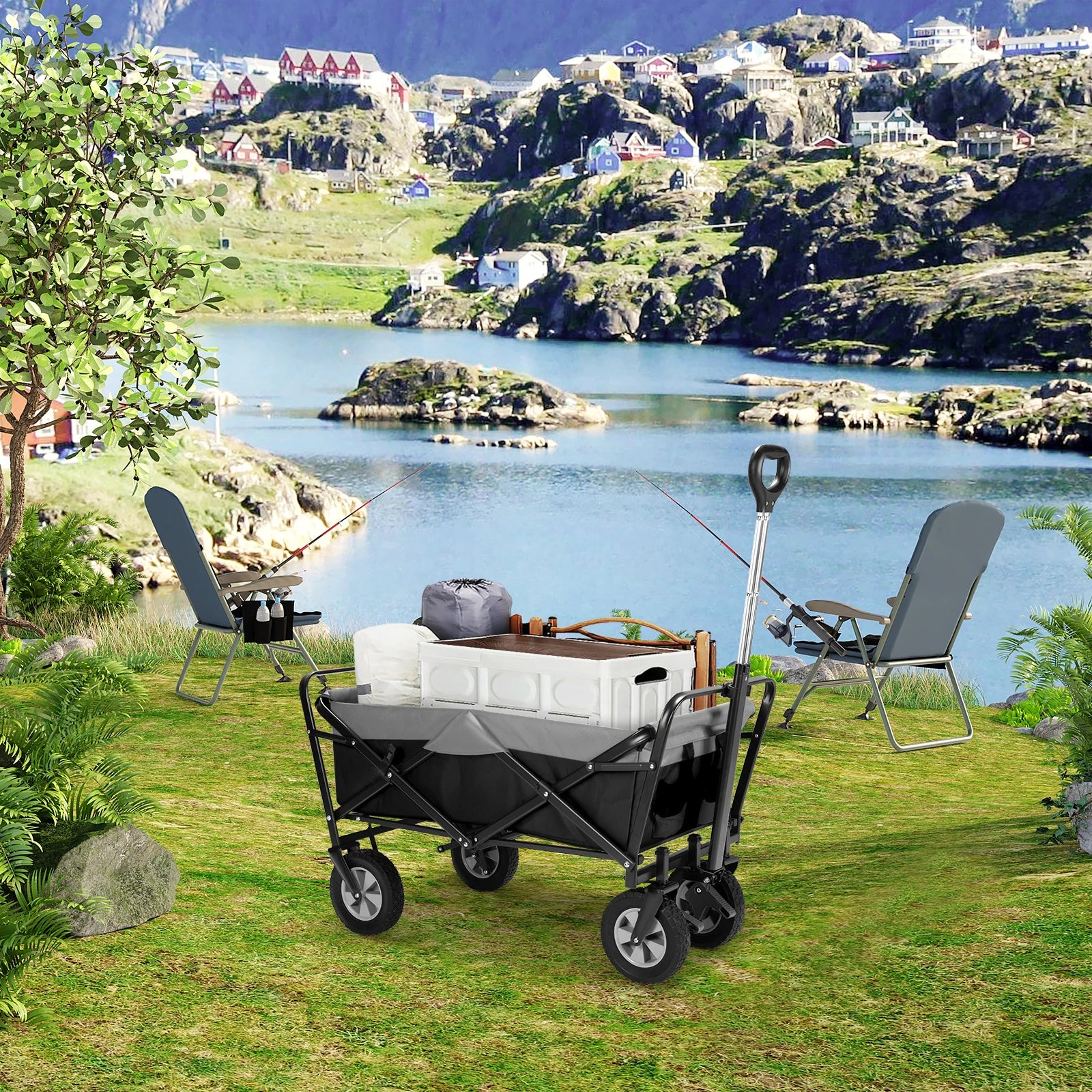 Katlanabilir El Arabası 100L Taşınabilir Plaj ve Bahçe Arabası