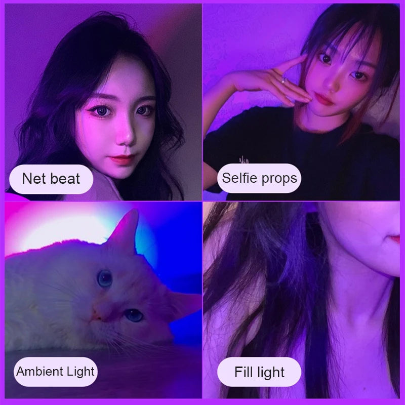Цветни LED нощни лампи, RGB светлина за атмосфера и запълващо осветление, с акумулаторна батерия, за спалня, фотография и декорация на стая, запълващо осветление, нов модел