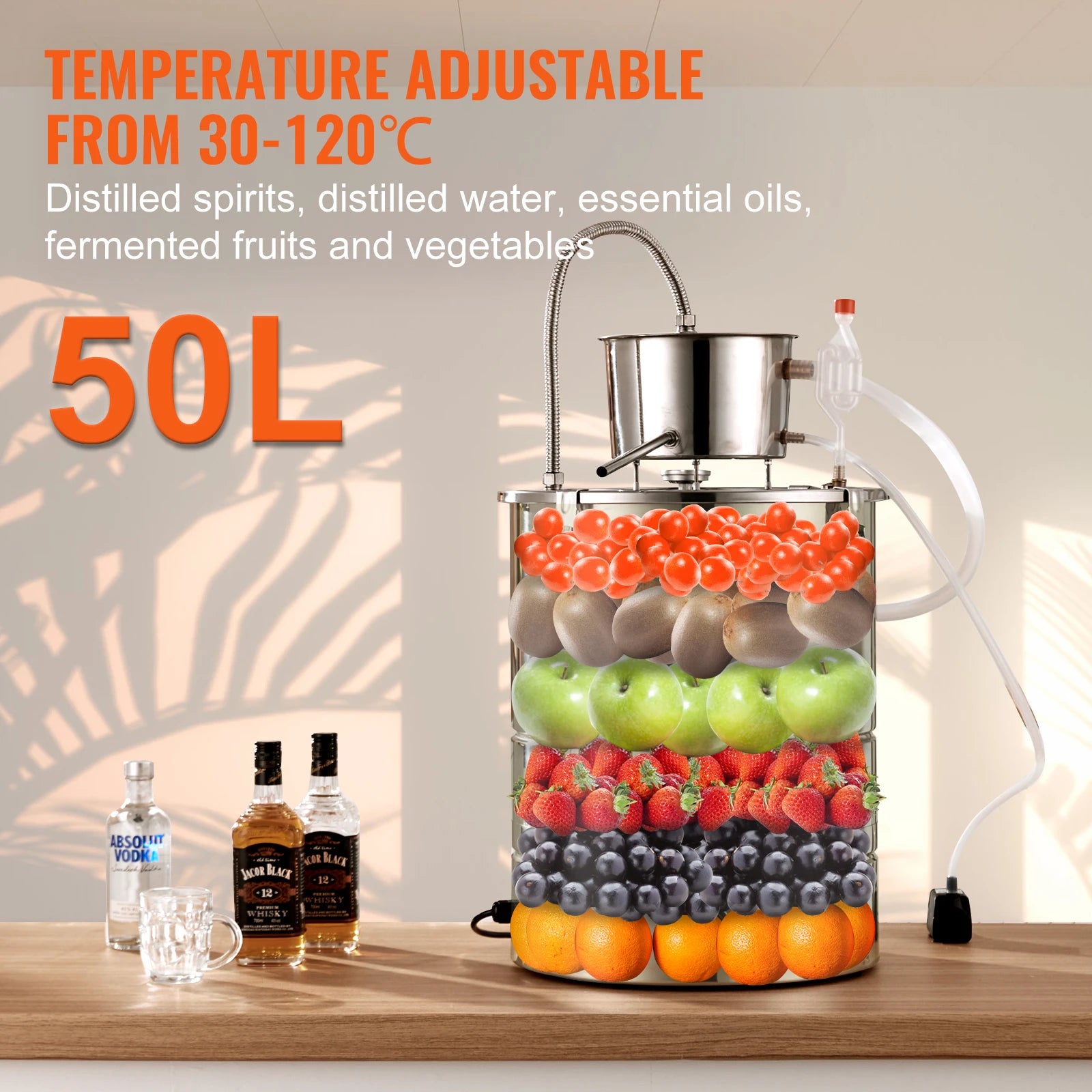 30/50L Stainless Steel Alcohol Distiller with Electric Heating