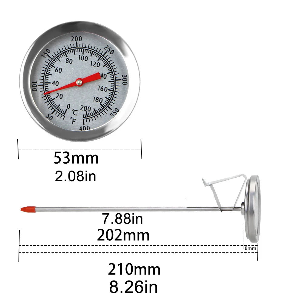 Nerezový vpichovací teplomer s ciferníkom, 0–200°C