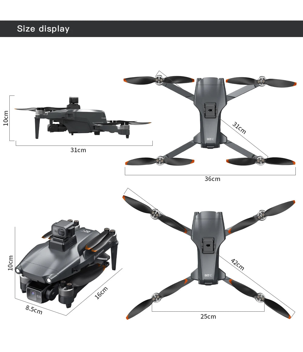 New L600 PRO MAX/PRO GPS Drone 5KM 4K Professional HD Dual Camera 3-Axis Gimbal 360° Obstacle Avoidance Brushless Quadcopter Toy