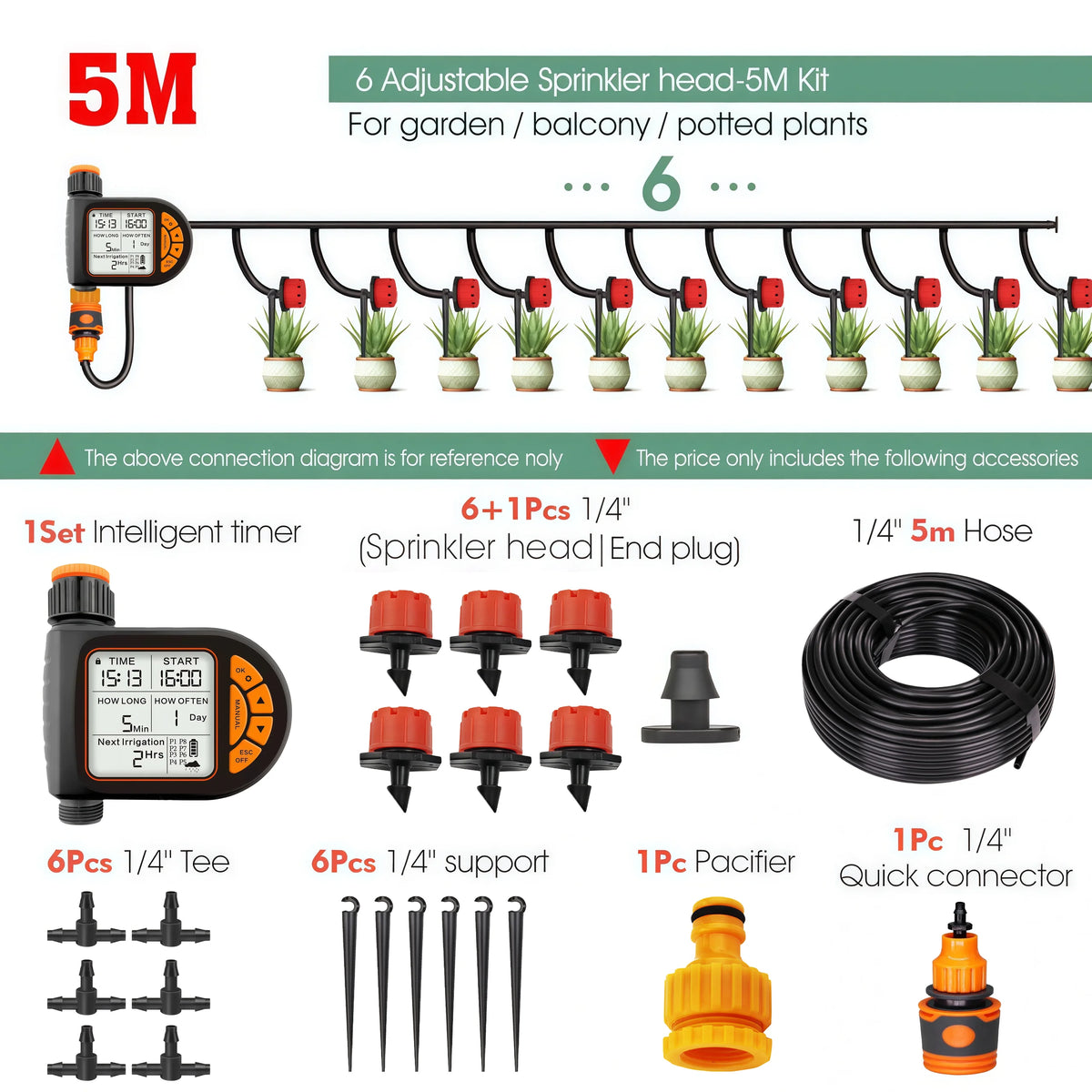 Automatic Garden Watering Timer Kit - Hose Options