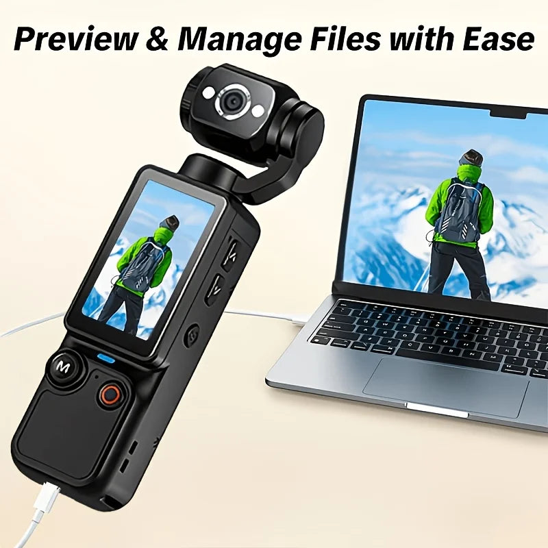 4K Pocket Sports Camcorder with 32GB Card, Tripod and 7-Hour Battery