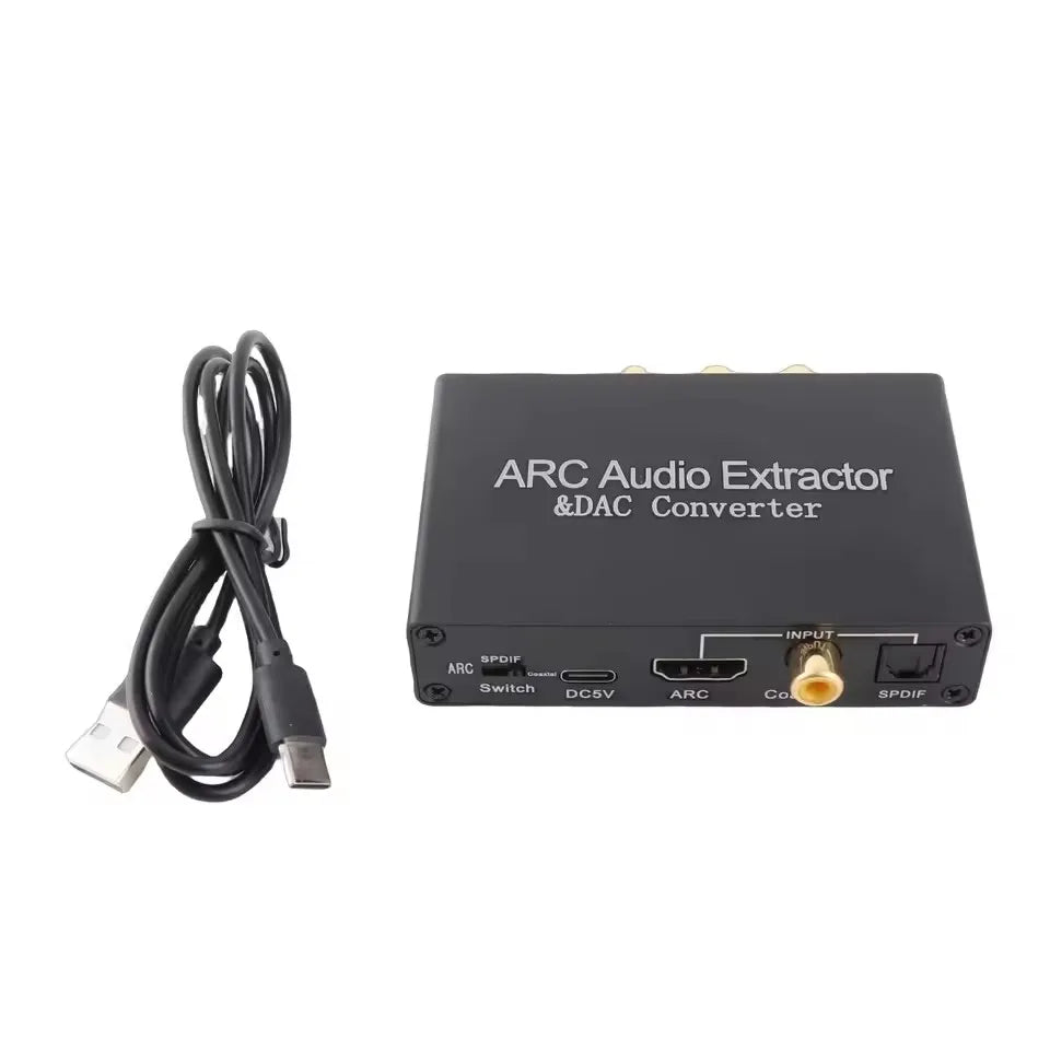 HDMI-Compatible ARC Audio Extractor with Optical, Coaxial and RCA Out