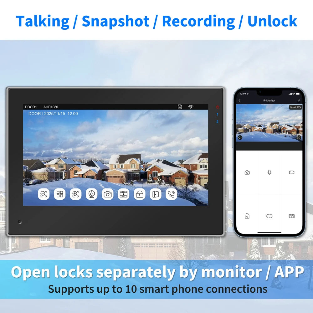 Karmen Video dverový interkom 1080P širokouhlý dotykový displej