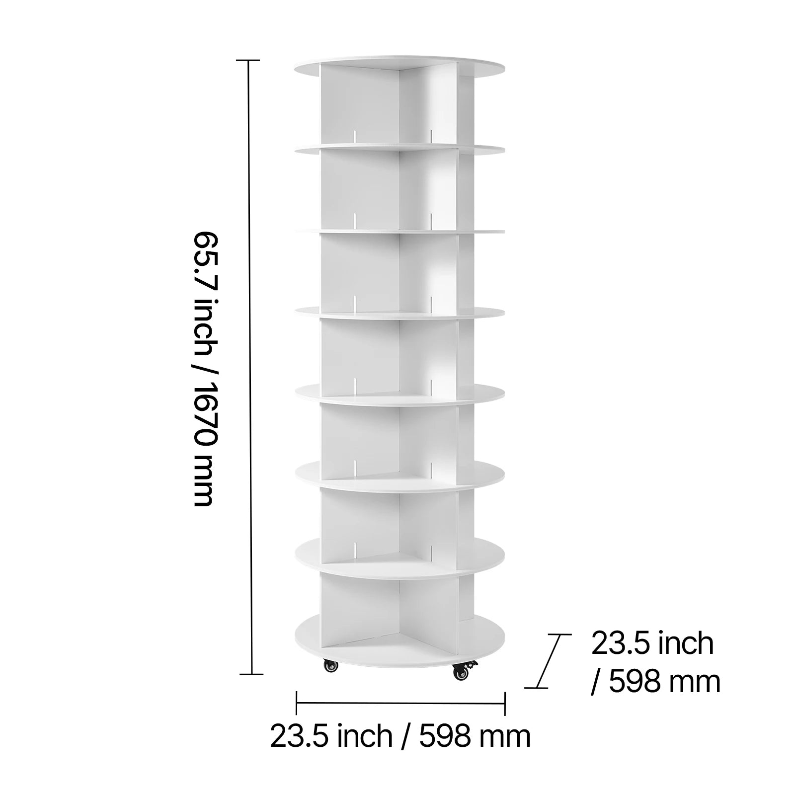 SucceBuy 360° Rotating Shoe Rack Tower Revolving Storage Round Carousel Display Freestanding Display for Bedroom Entryway Closet