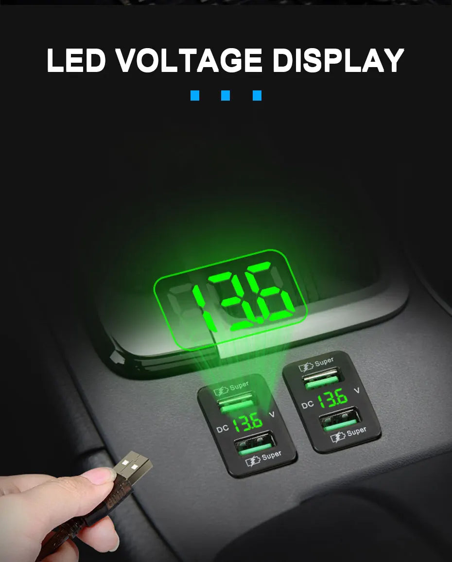 BLALION 45W 5A QC PD 3.0 USB Car Charger Auto Mobile Phone Charger Adapter Fast Charging LED Voltage Display for Toyota Series