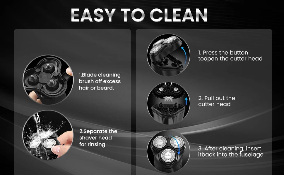 Rasoir électrique SEJOY pour hommes, rasoir rotatif 3D