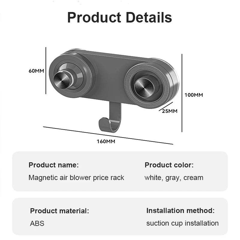 No-Drill Magnetic Hair Dryer Holder for High-Speed Dryers
