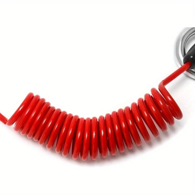 Coiled Breakaway Trailer Cable in Red Spring Steel