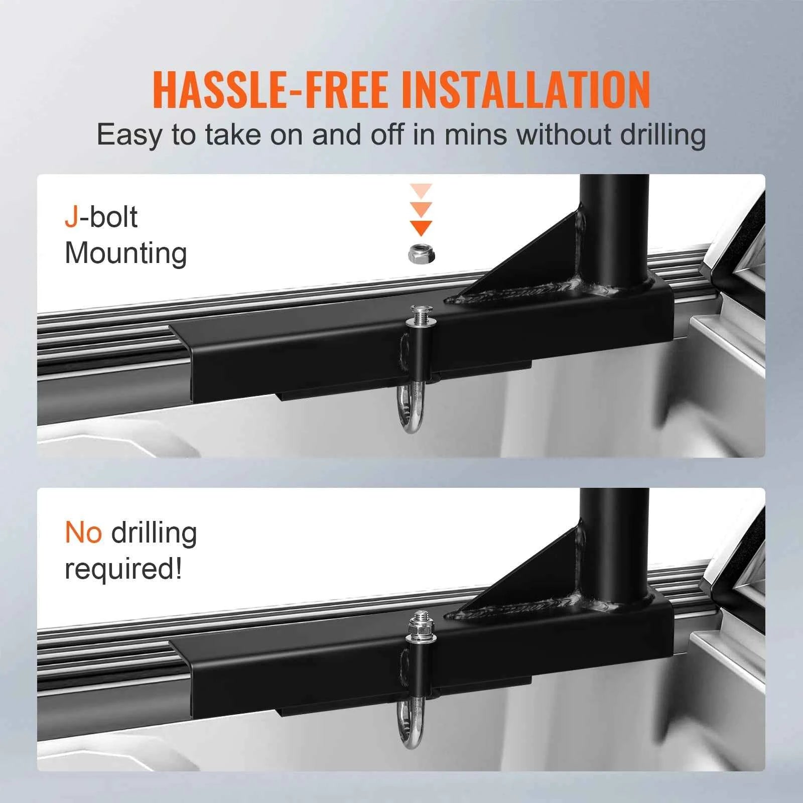 Adjustable Truck Ladder Rack 46-71 in 800 lbs Capacity Steel