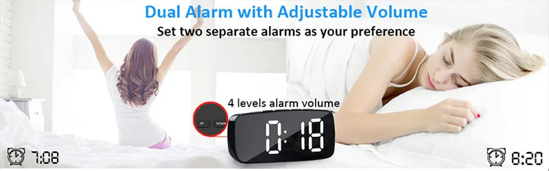 Super Loud Vibrating Alarm Clock with Bed Shaker Multifunctional Dual USB for Heavy Sleeper Deaf Hard of Hearing Snooze