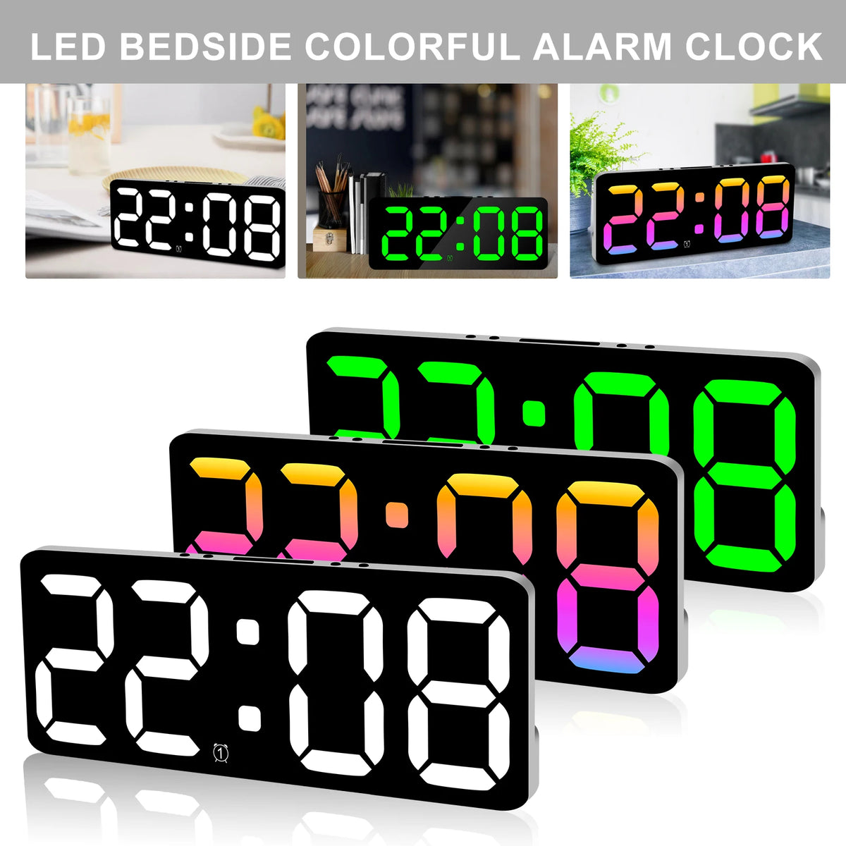 LED budilica s dvostrukim alarmom i USB priključcima