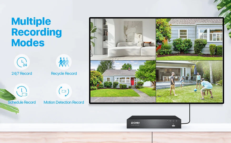 ZOSI 8CH 4K PoE Security Camera System with AI Detection
