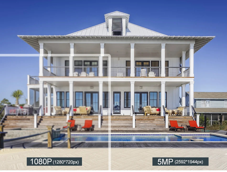 MISECU Kablosuz Dış Mekan Güvenlik Kamerası 5MP Renkli Gece Görüşlü