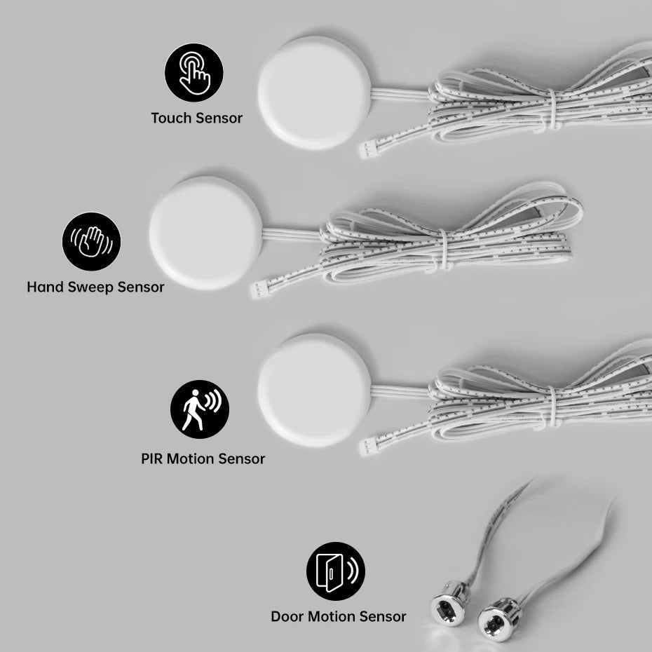 Cabinet LED Sensor Switch, Touch, Motion or Dual-Door Options