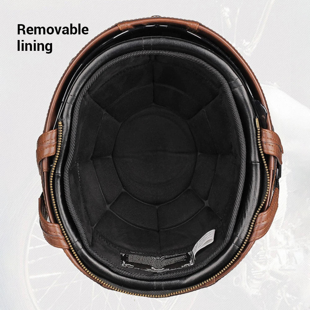 Retro Motorcycle Helmet DOT Certification Moto Helmet Men Women Half Helmet HD Lens Casco Four Seasons Riding Scooter Capacetes