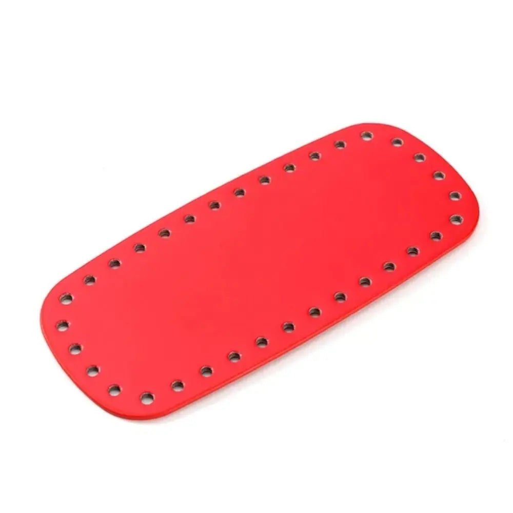 Base de bolsa de croche em couro PU oval, 20 × 9 cm