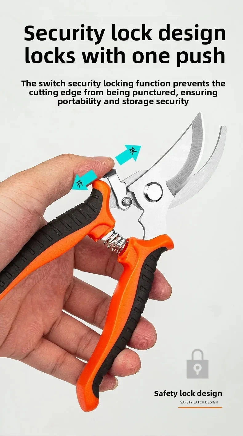 190mm Straight Head Pruning Shears Non-slip HandleStainless Steel Outils Manuels Household Bonsai Garden Scissors Pruing Shear