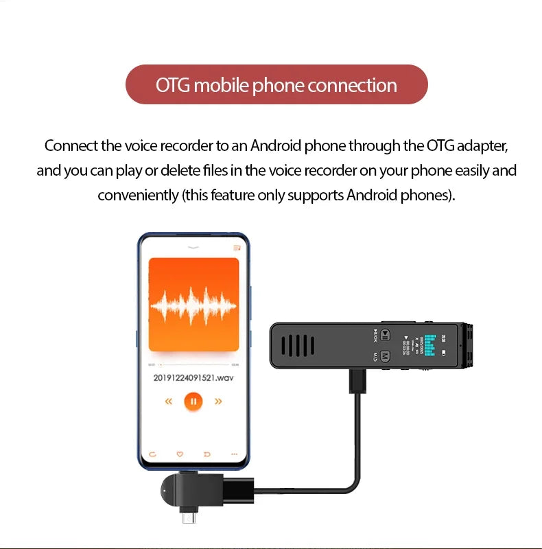 Voice Activated Recorder Bluetooth Digital Professional Sound Recording Device Audio Listening Dictaphone STTWUNAKE