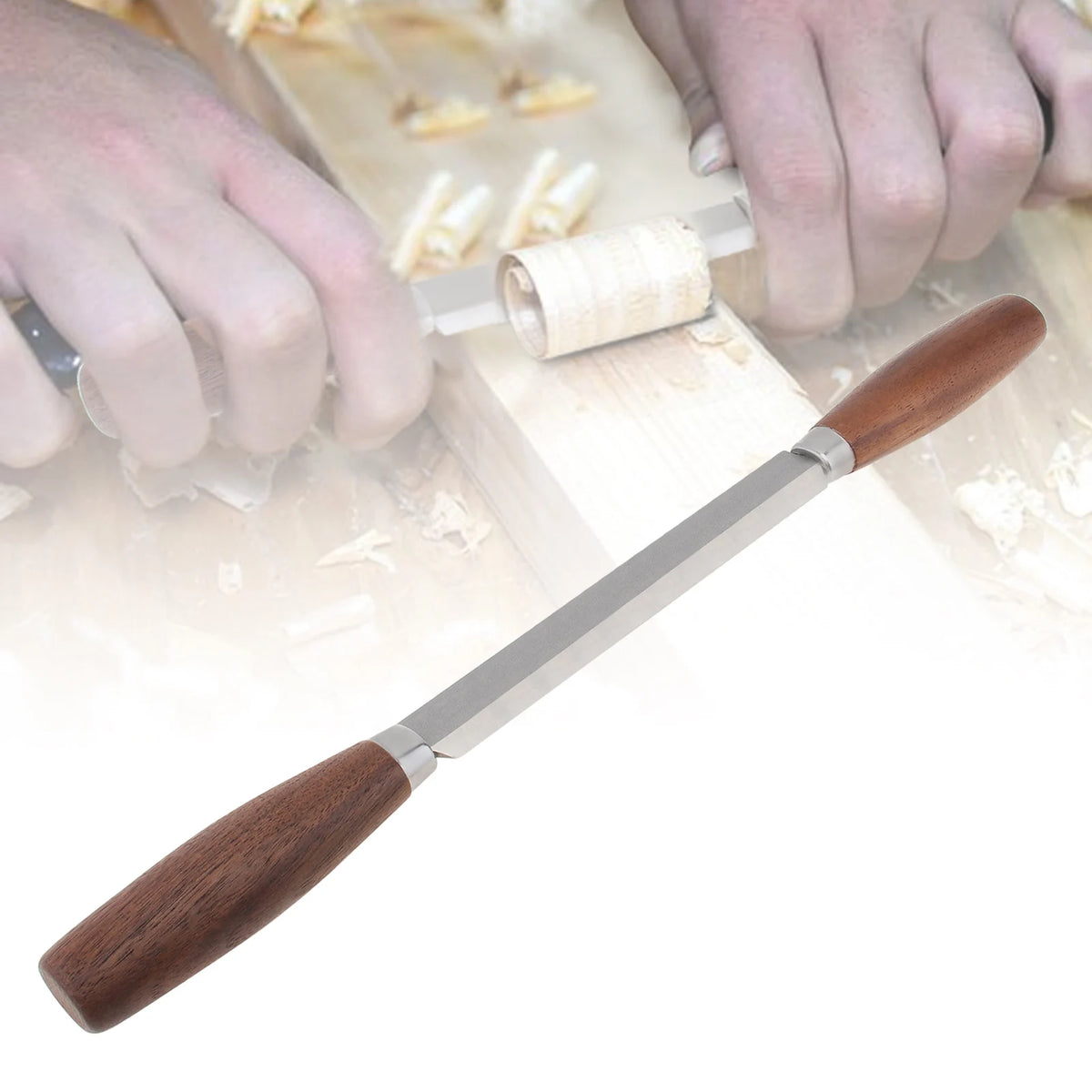 Walnut Handle Draw Knife with SK5 Steel Blade