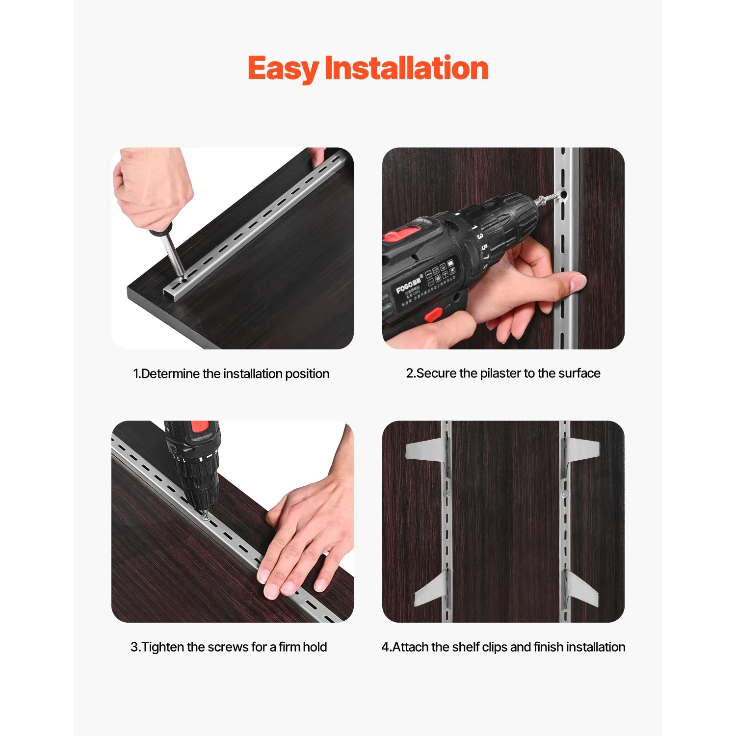 10-Pack 39" Shelf Pilaster Rails with Screws Adjustable Wall System