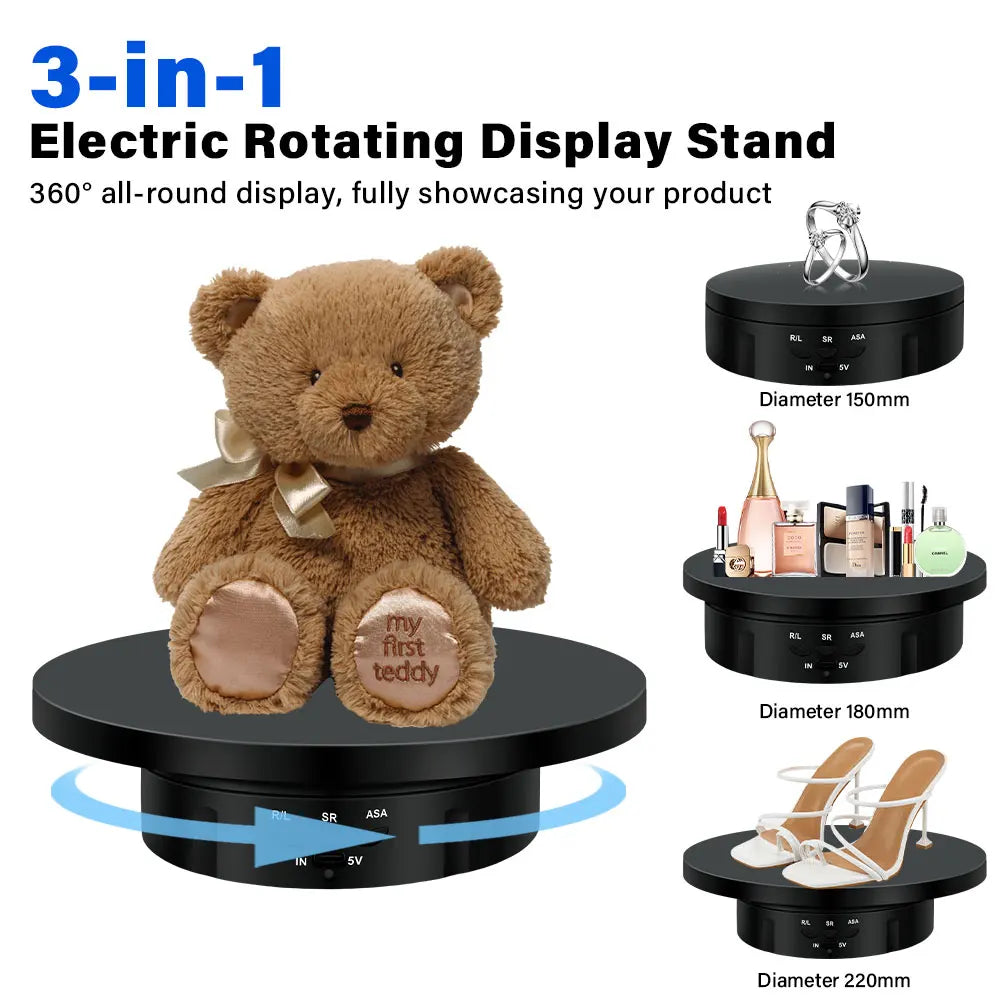 Remote-Controlled Motorized Display Turntable