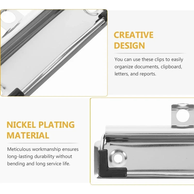 Monterbare metalclips til clipboard, 10 eller 20 stk.