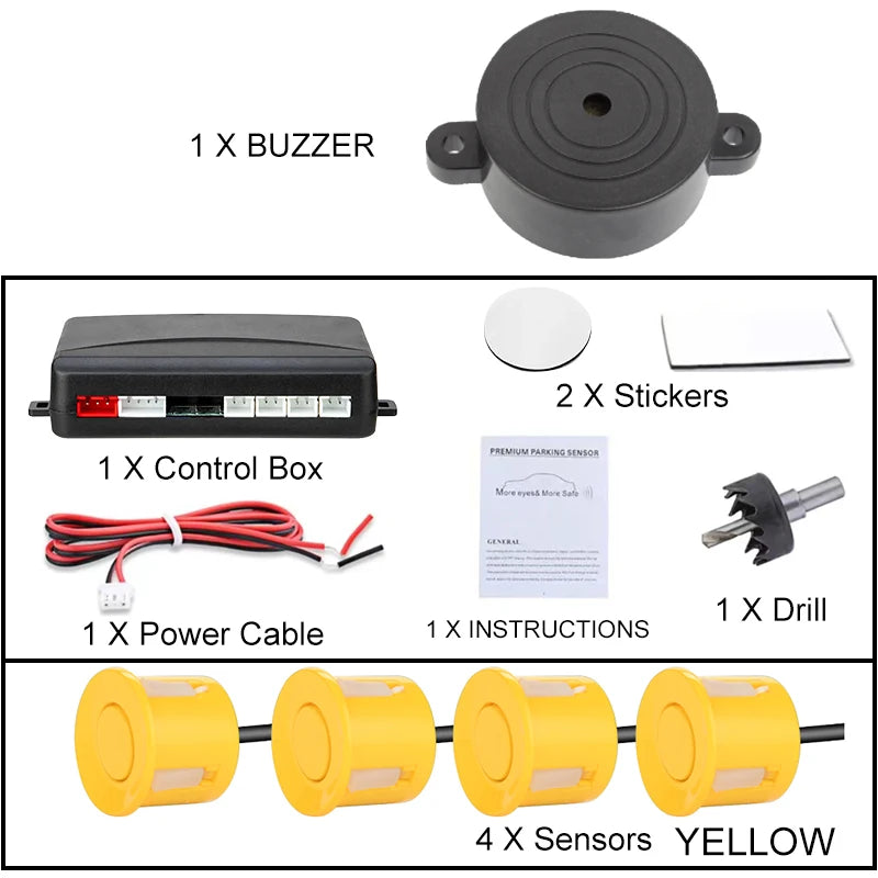 12 V Einparkhilfe-Set - Vier Sensoren mit 22 mm