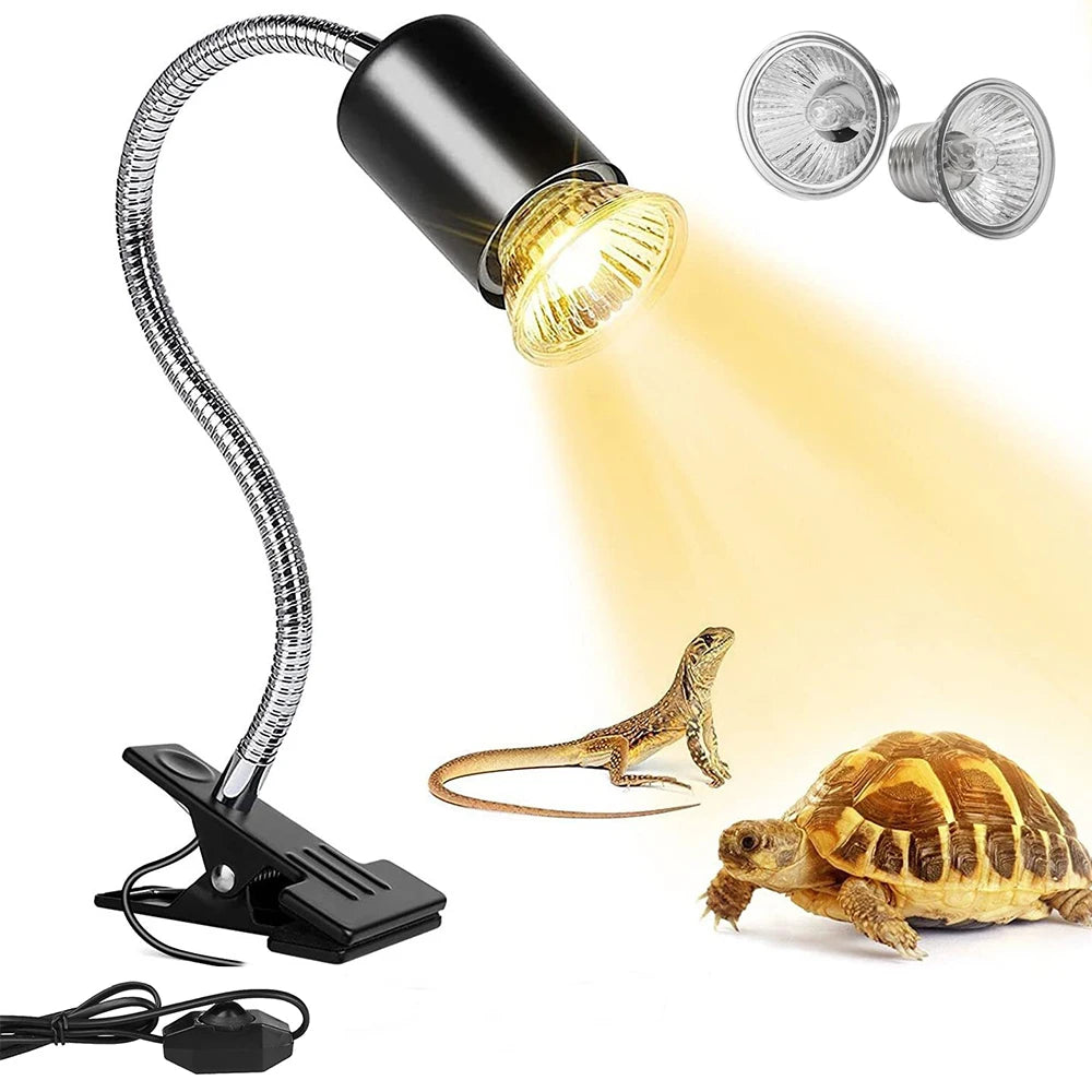 Adjustable E27 Reptile Basking Lamp, EU Plug