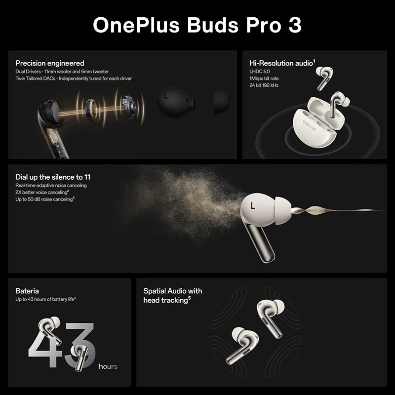 OnePlus Buds Pro 3 Bezdrôtové slúchadlá s potlačením hluku