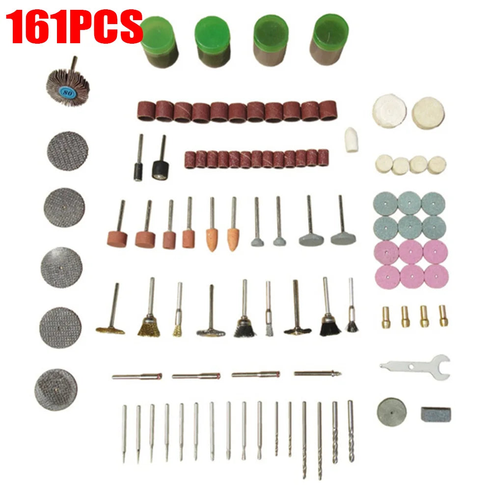 Rotary Tool Accessory Set for Power Drills, Compatible with Dremel, Includes Grinding, Polishing, Mini Saw Blades, and
