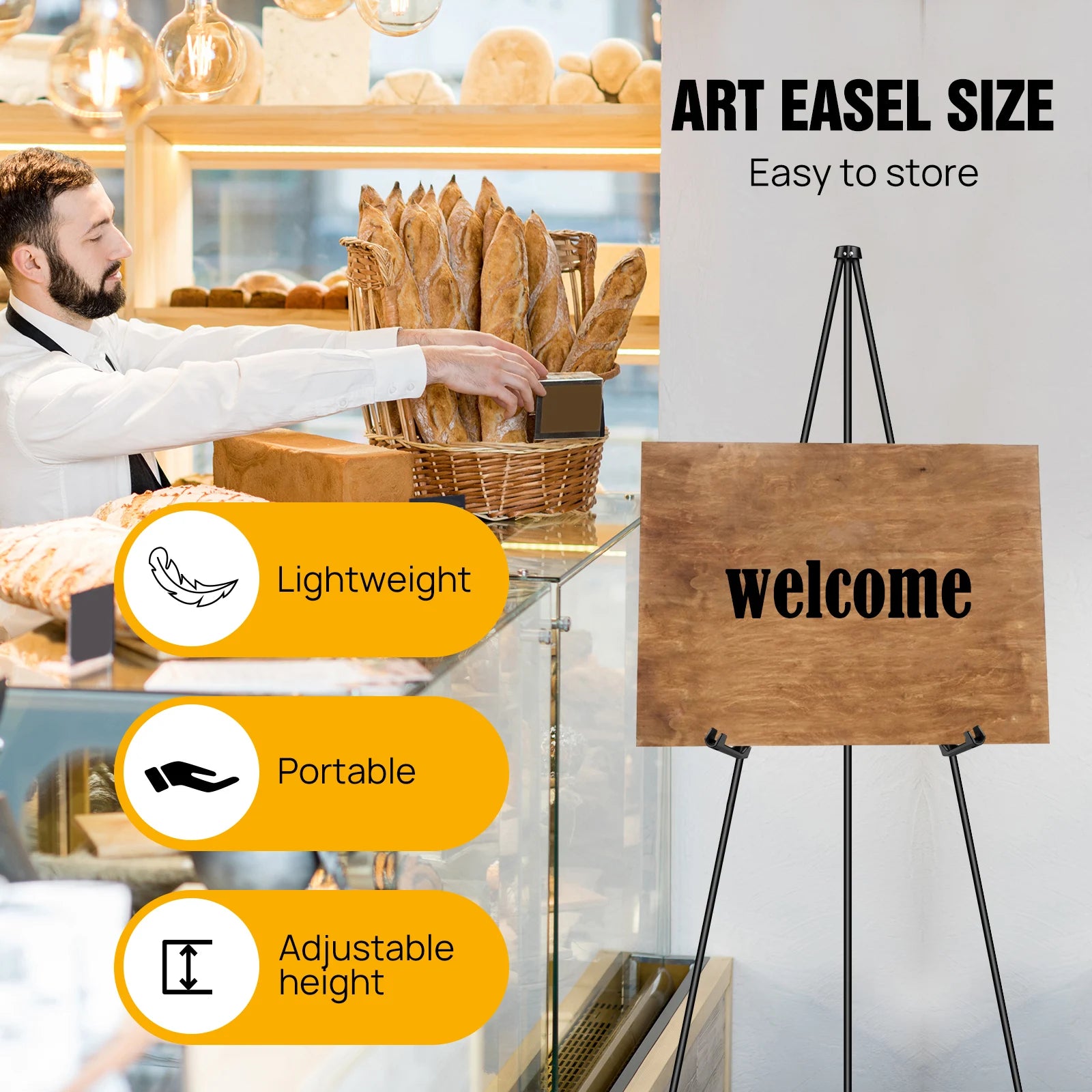 Cavalletto Pieghevole Portatile – Treppiede Regolabile in Metallo