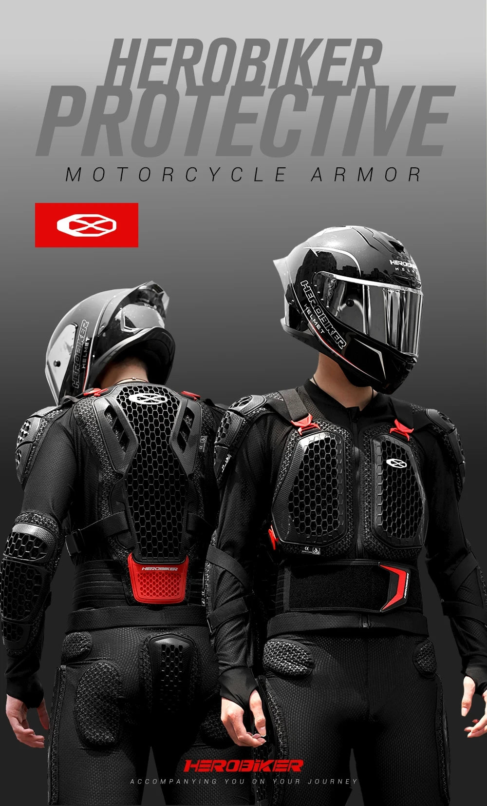 CE Certified Motocross Armor Jacket Set with Chest & Back Protection