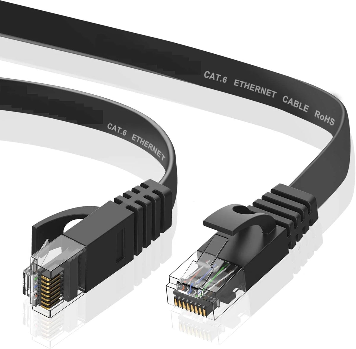 Flat Cat6 RJ45 Ethernet Cable, Length Options