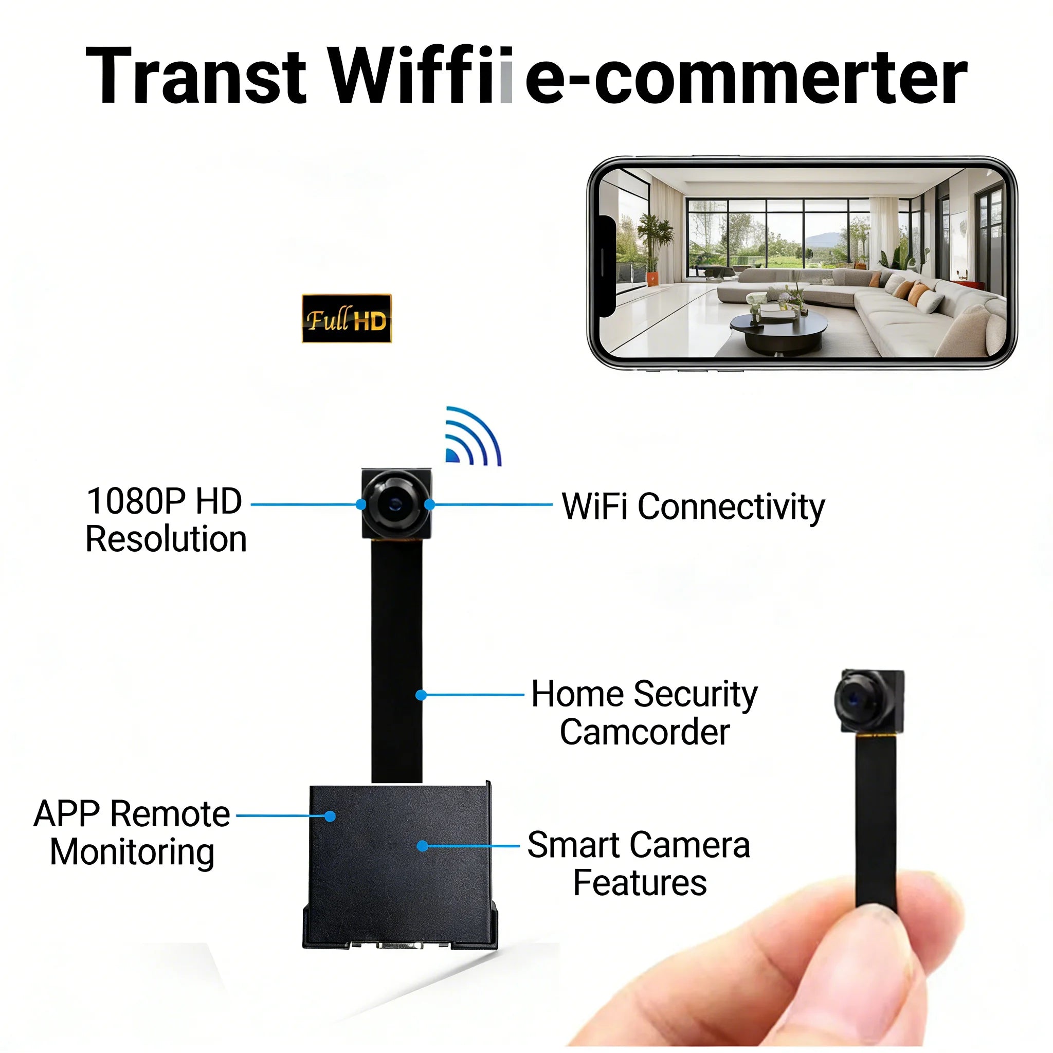 Μικρή Κάμερα Ασφαλείας WiFi με Απομακρυσμένη Προβολή, Ανίχνευση Κίνησης & Κάρτα SD