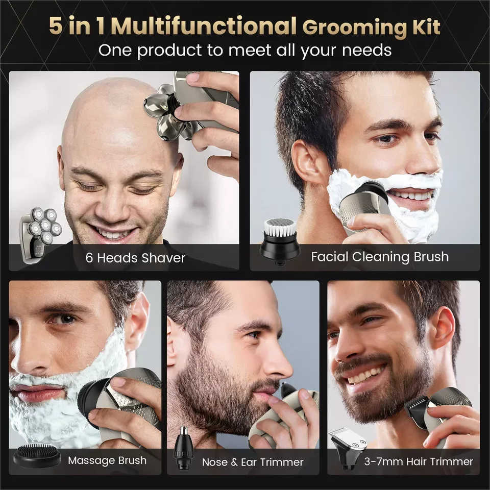 Electric Shaver for Men 5‑in‑1 Grooming Kit