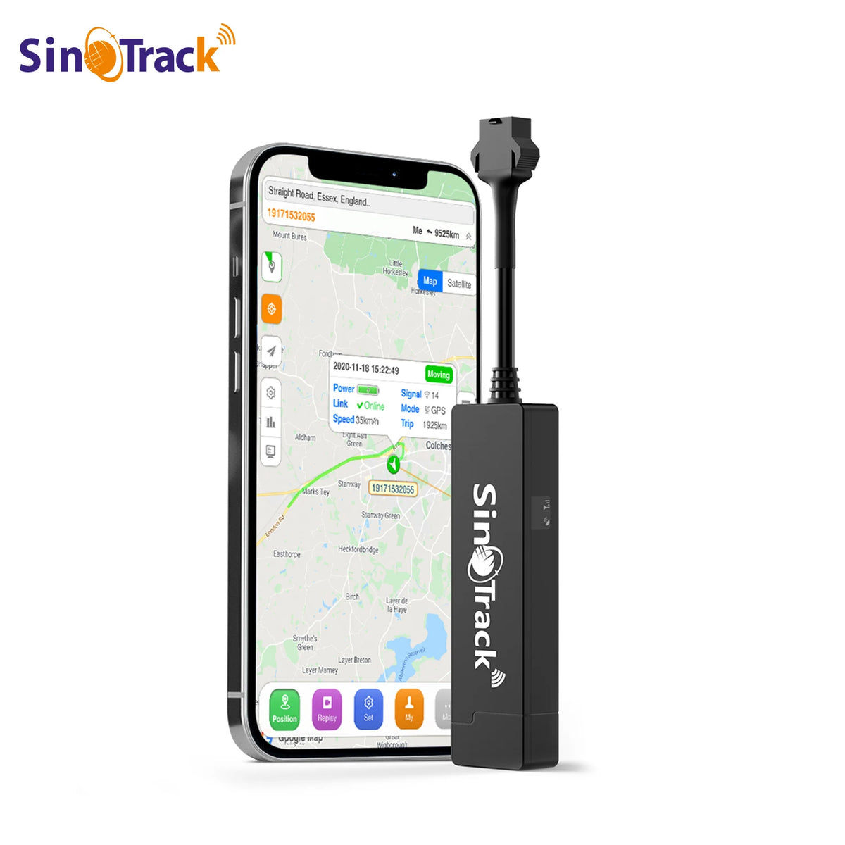 Traceur GPS SinoTrack GSM GPRS pour véhicule - Dispositif de traquage et de localisation à distance ST-901A pour moto avec application gratuite