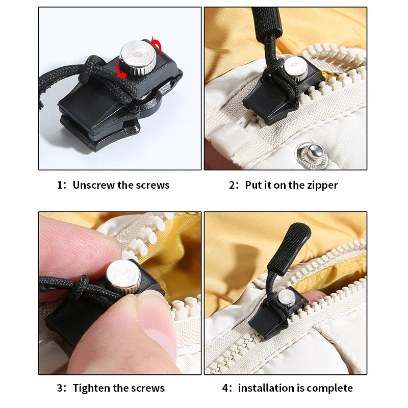 Universal Detachable Metal Zipper Slider Puller Detachable Instant Repair Kit DIY Replacement Lever Locks for Clothing Luggage