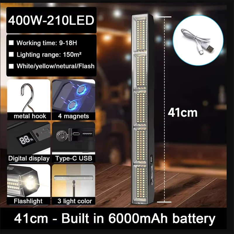 Rechargeable Magnetic LED Work Bar