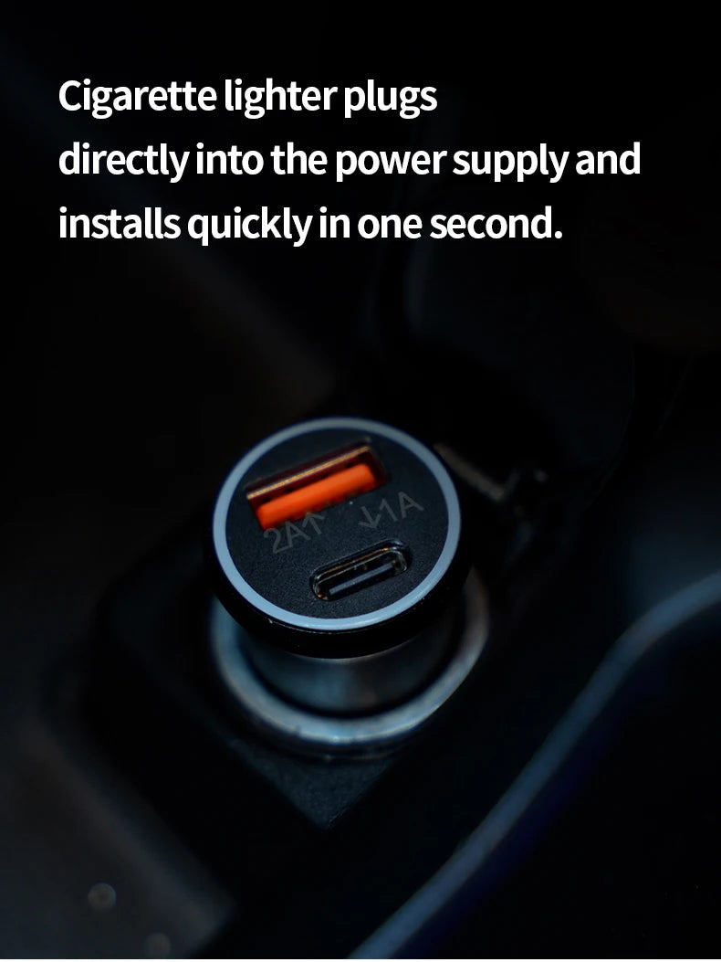 Universal Mini Car Charger GPS Locator Tracker Cigarette Lighter iPhone USB Type-C Find My ios Official App GPS Vehicle Tracke