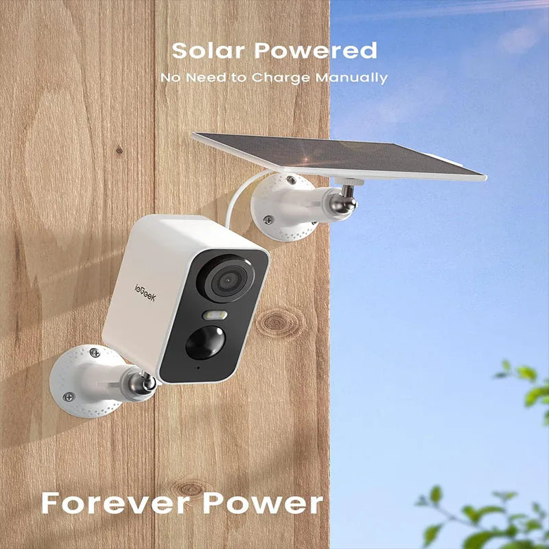 ieGeek 2K Solar Wireless Outdoor Security Camera with Color Night Vision