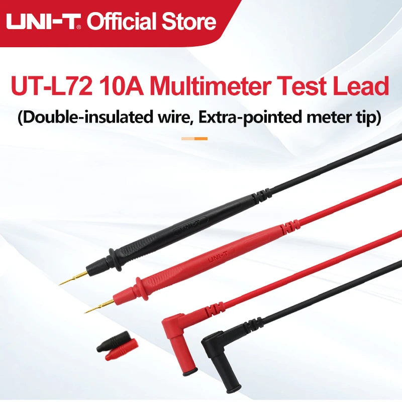 Cablu de testare UNI-T pentru multimetru UT-L72, 10 A, 1000 V, cu vârf tip ac, cablu cu sondă de măsurare