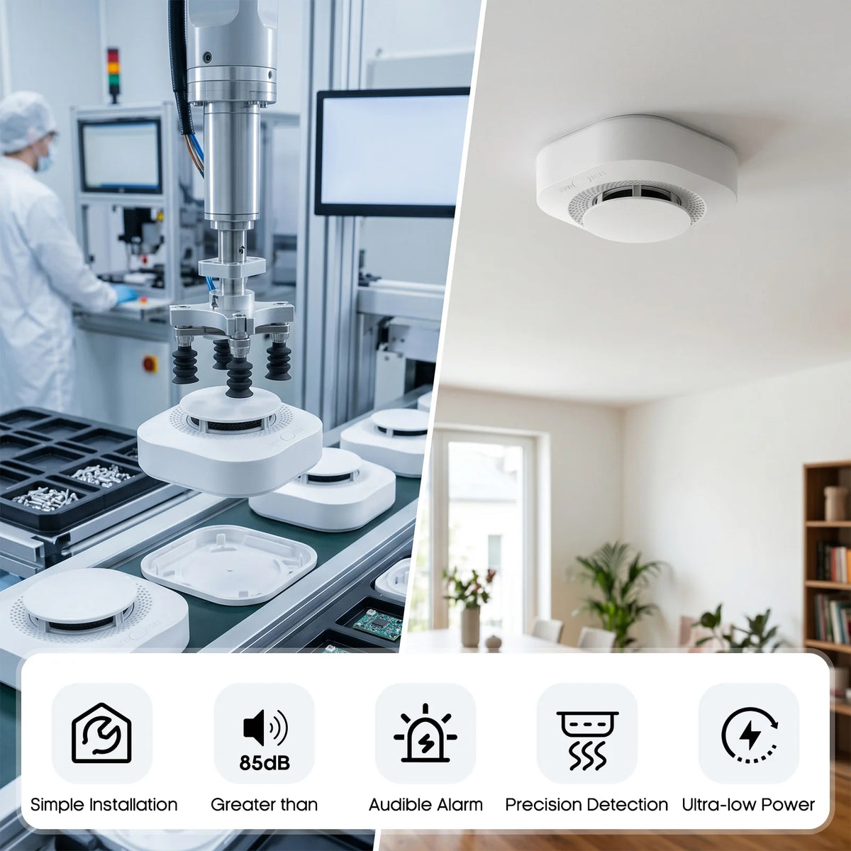 Smart WiFi Smoke Detector with App Alert