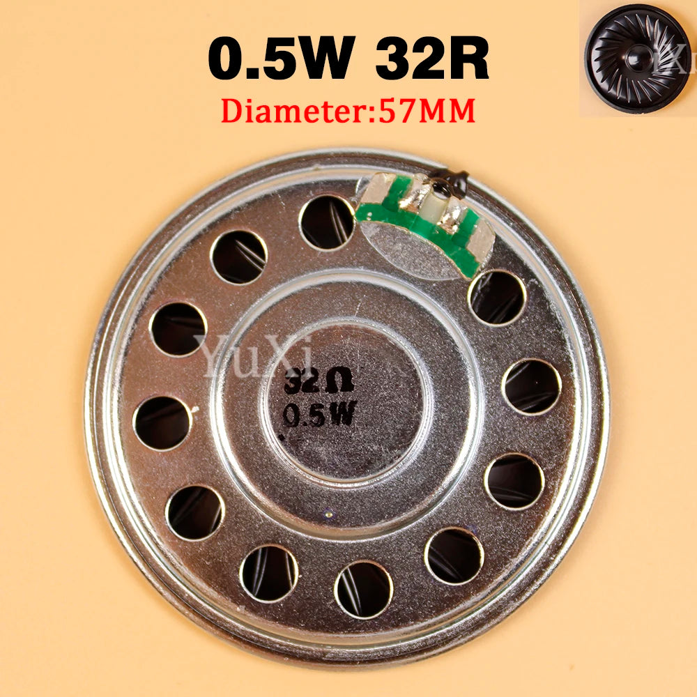 32 Ohm 0.5 W Mini Speaker, Size and Wiring Options