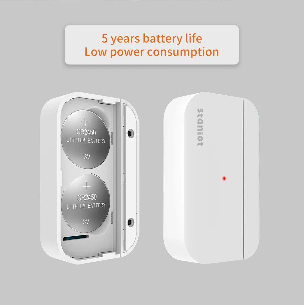 Staniot Smart Home Door Sensor 5-Year Battery Life Entry Sensor Wireless Door Window Detectors Works With Security Alarm System