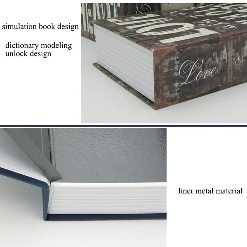 Hidden Book Safe Box with Lock for Cash, Keys & Valuables