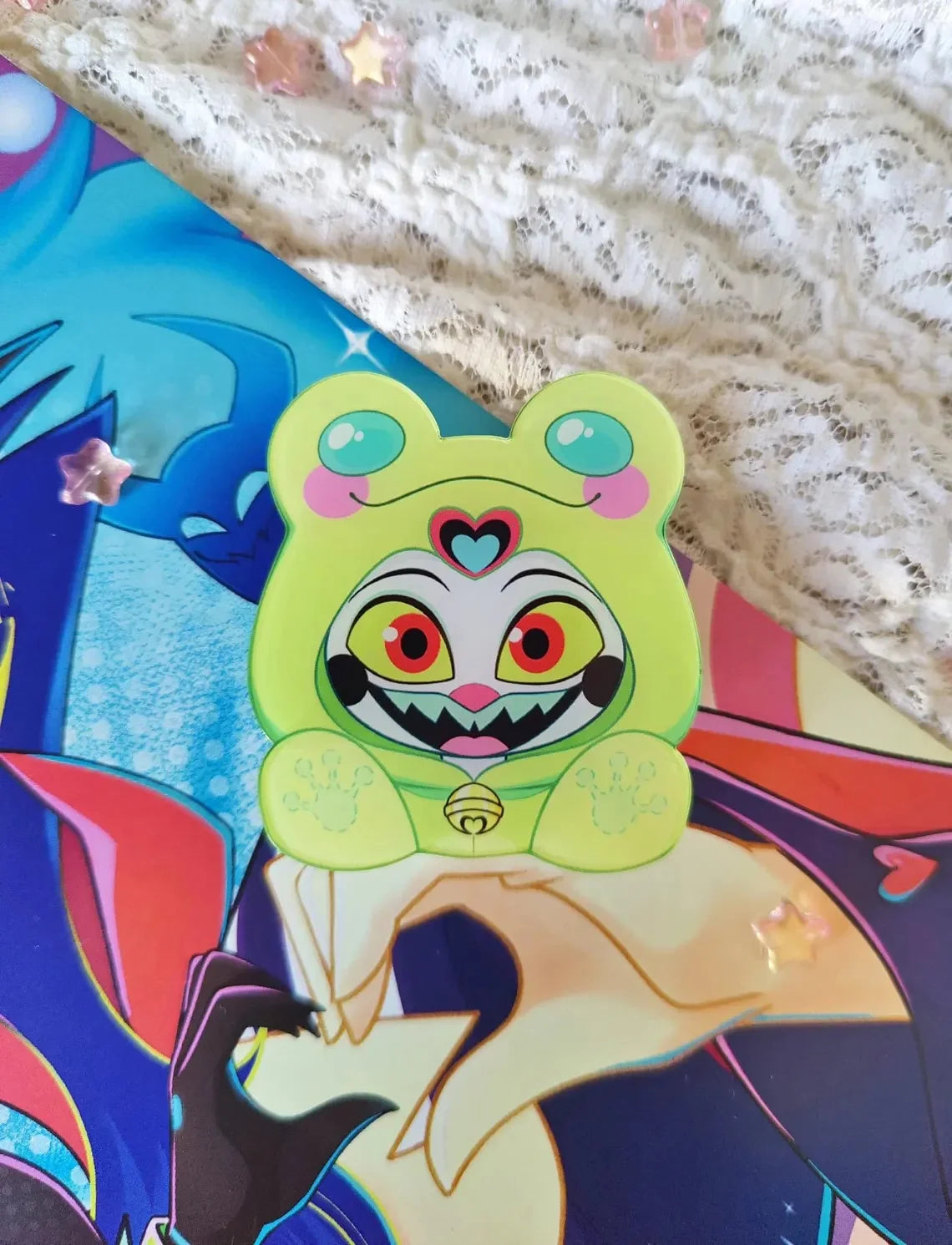 Phone Stand with Helluva Boss and Hazbin Hotel Artwork