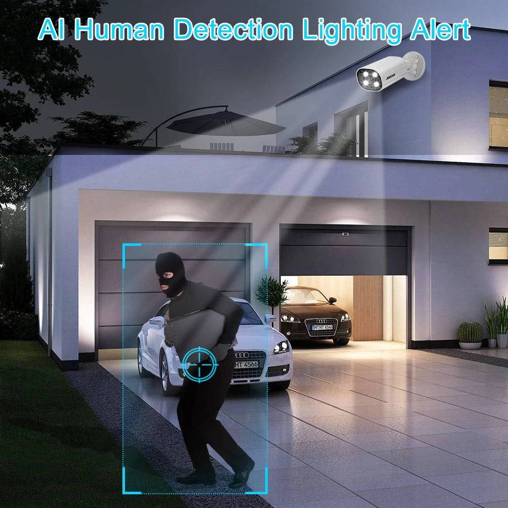 8MP 4K PoE IP Security Camera with Audio, Motion Detection, Color Night Vision, IP67